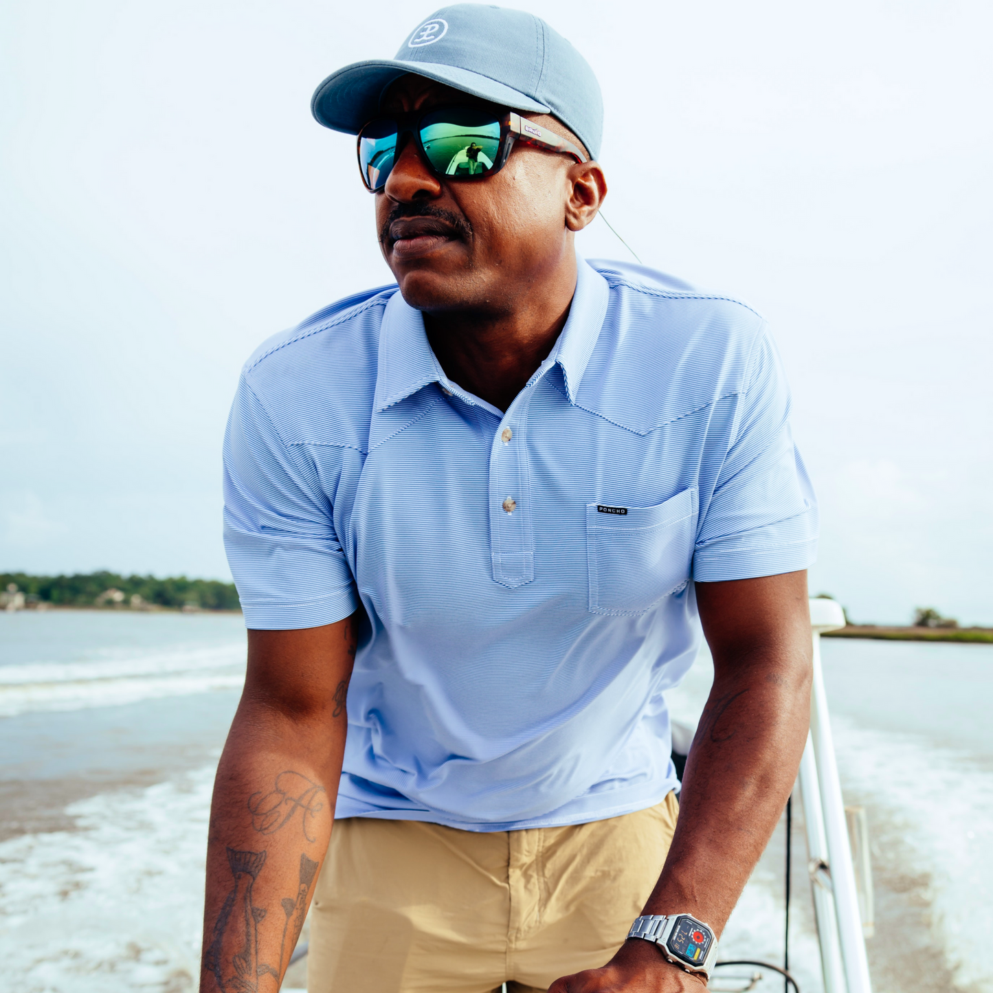 Poncho Outdoors | The Haulover Inlet | True Blue And White Stripe