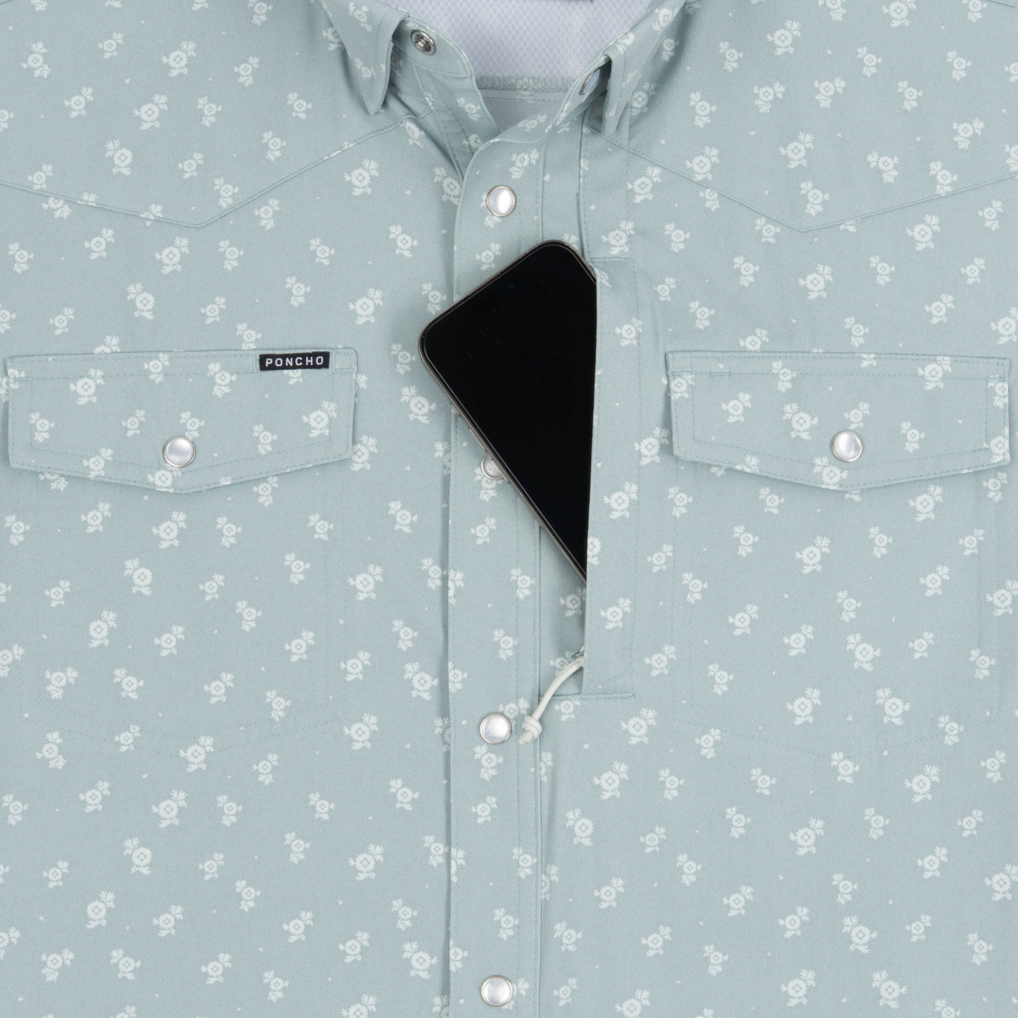 Poncho Outdoors | The St. Helens | Blue Yellowstone Flower Print