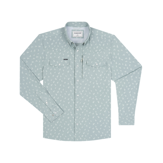 Poncho Outdoors | The St. Helens | Blue Yellowstone Flower Print