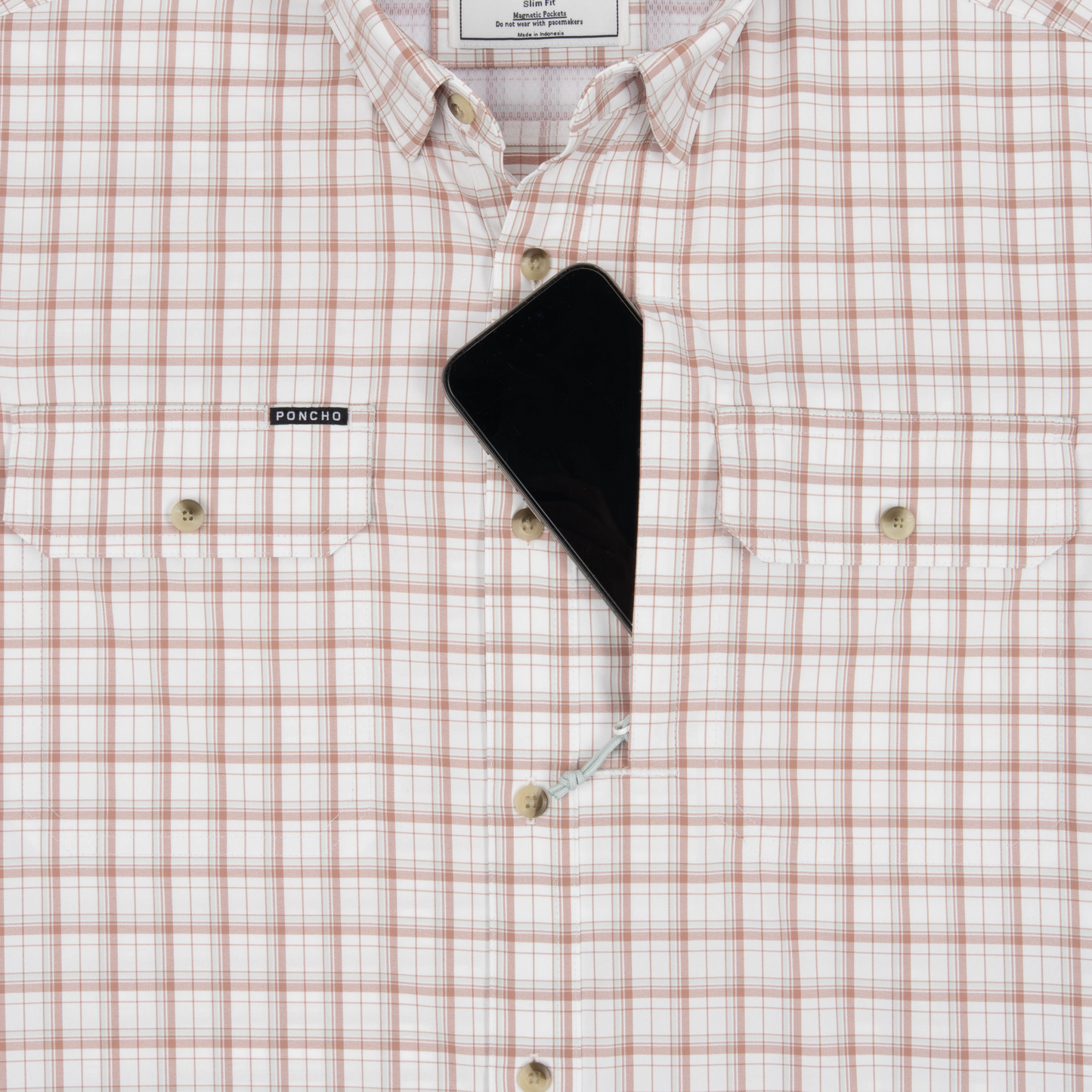 Poncho Outdoors | The Truck Norris | Maroon Aqua White Plaid