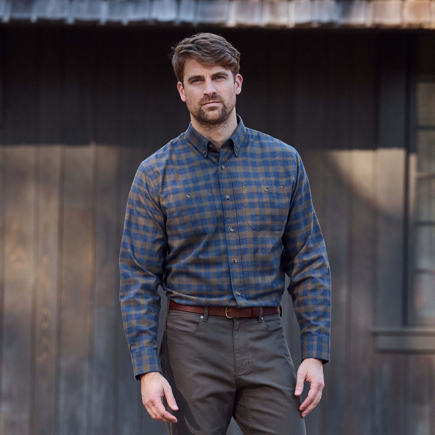 Tom Beckbe Dixon Brushed Cotton Twill Shirt - Blue Grass