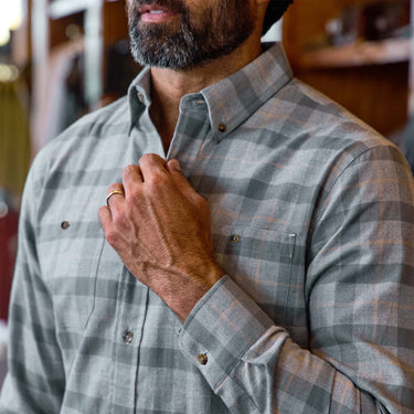 Tom Beckbe Dixon Brushed Cotton Twill Shirt - Marled Green