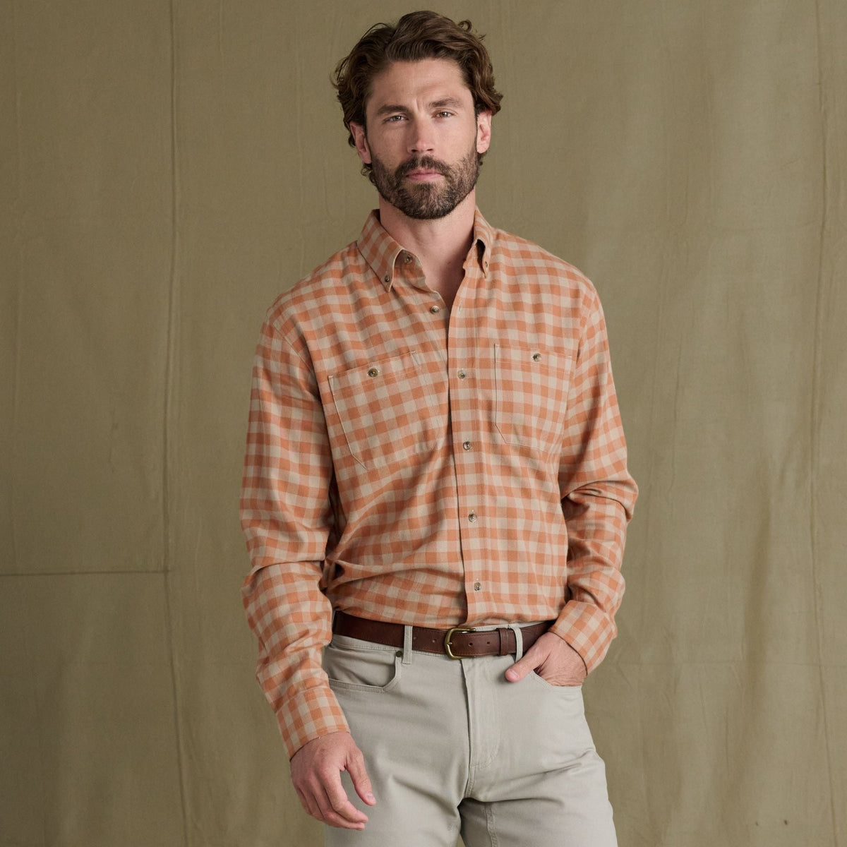 Tom Beckbe | Dixon Brushed Cotton Twill Shirt | Dusk