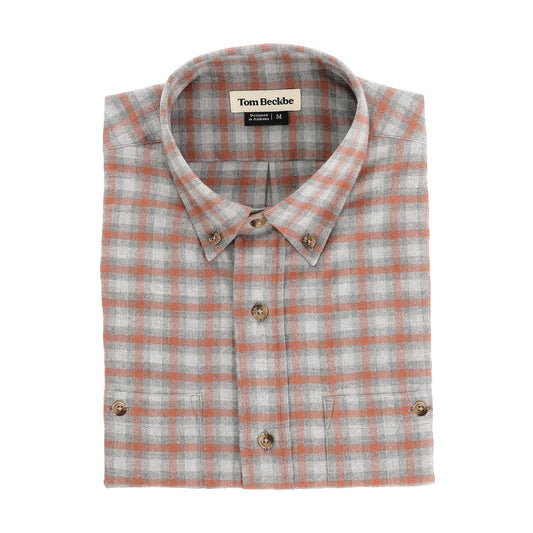 Tom Beckbe Dixon Brushed Cotton Twill Shirt - Grey Oxide