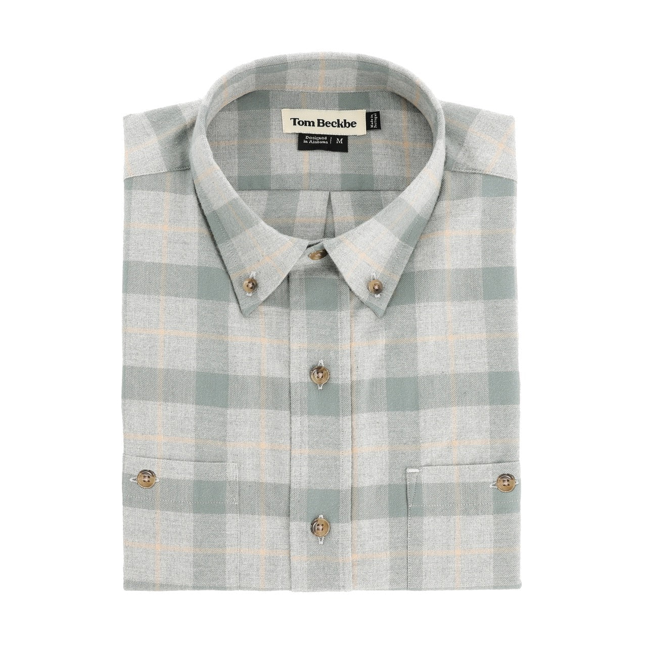 Tom Beckbe Dixon Brushed Cotton Twill Shirt - Marled Green