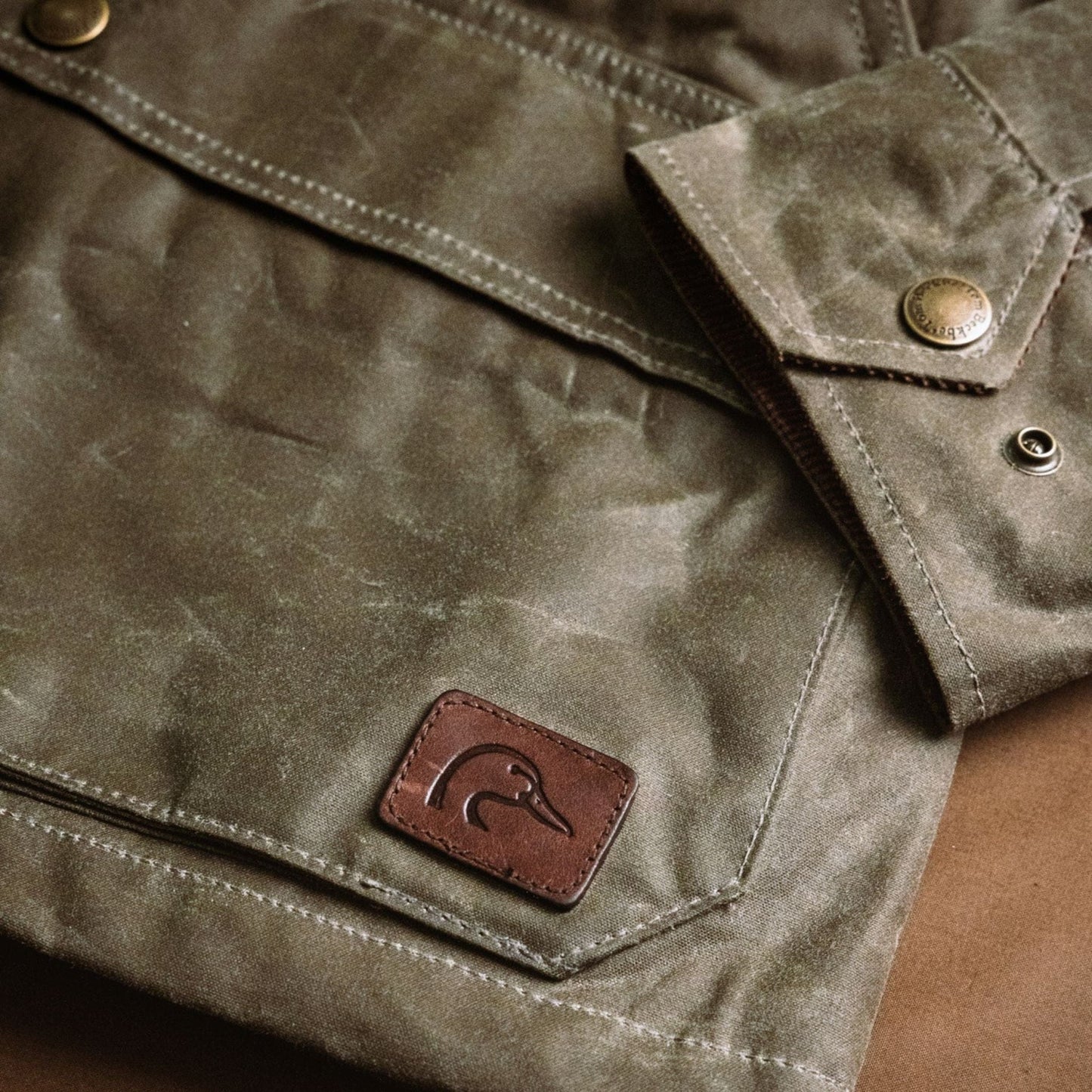 Tom Beckbe Steward Waxed Canvas Jacket - Wetland Green