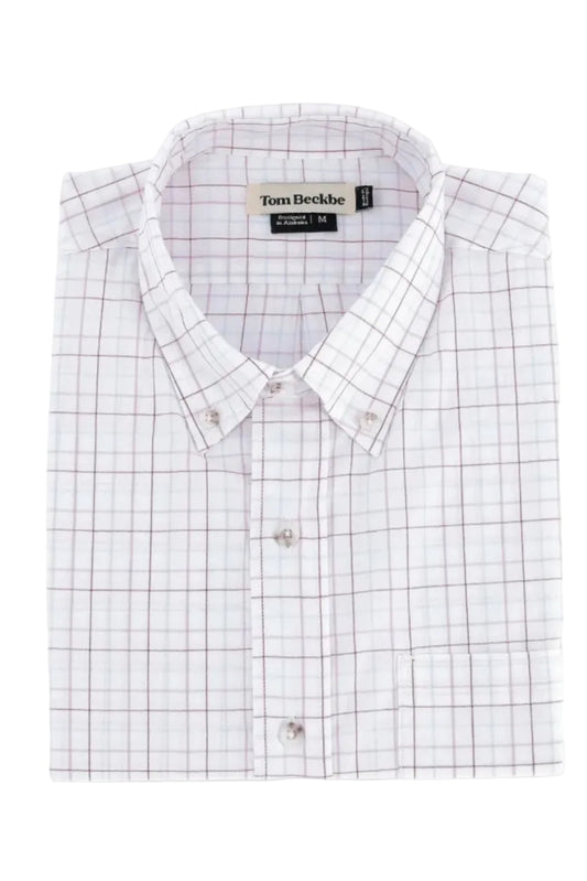Tom Beckbe Ensley Pinpoint Oxford Shirt - Plum