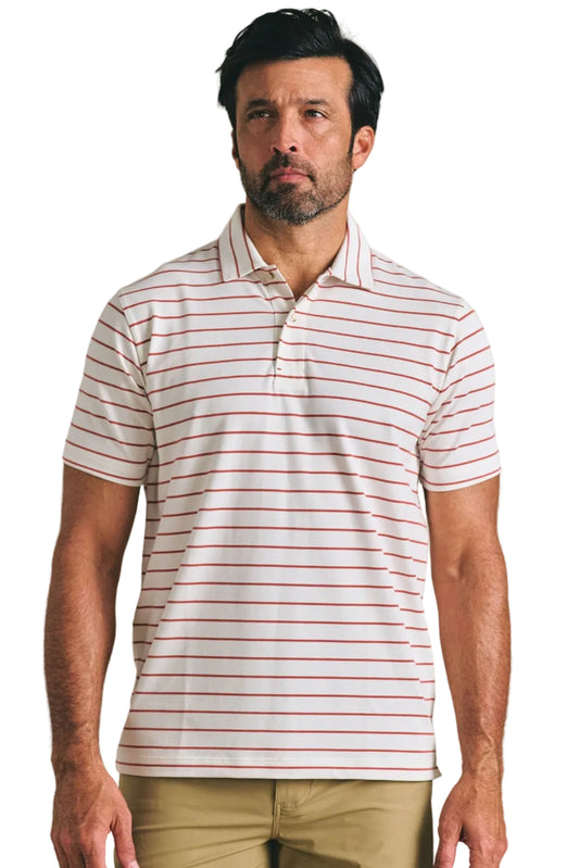 Tom Beckbe Hutton Performance Polo - White/Clay