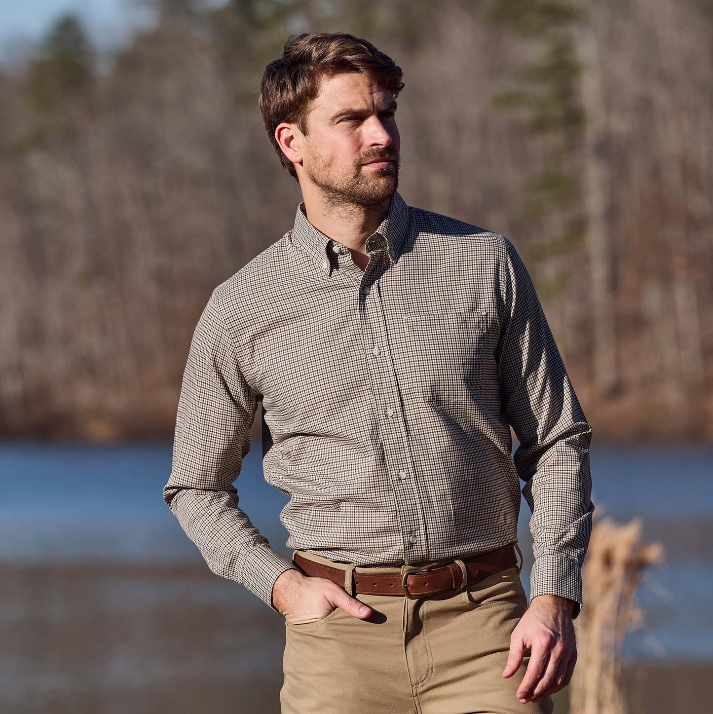 Tom Beckbe Knapp Cotton Twill Shirt - Khaki Brown