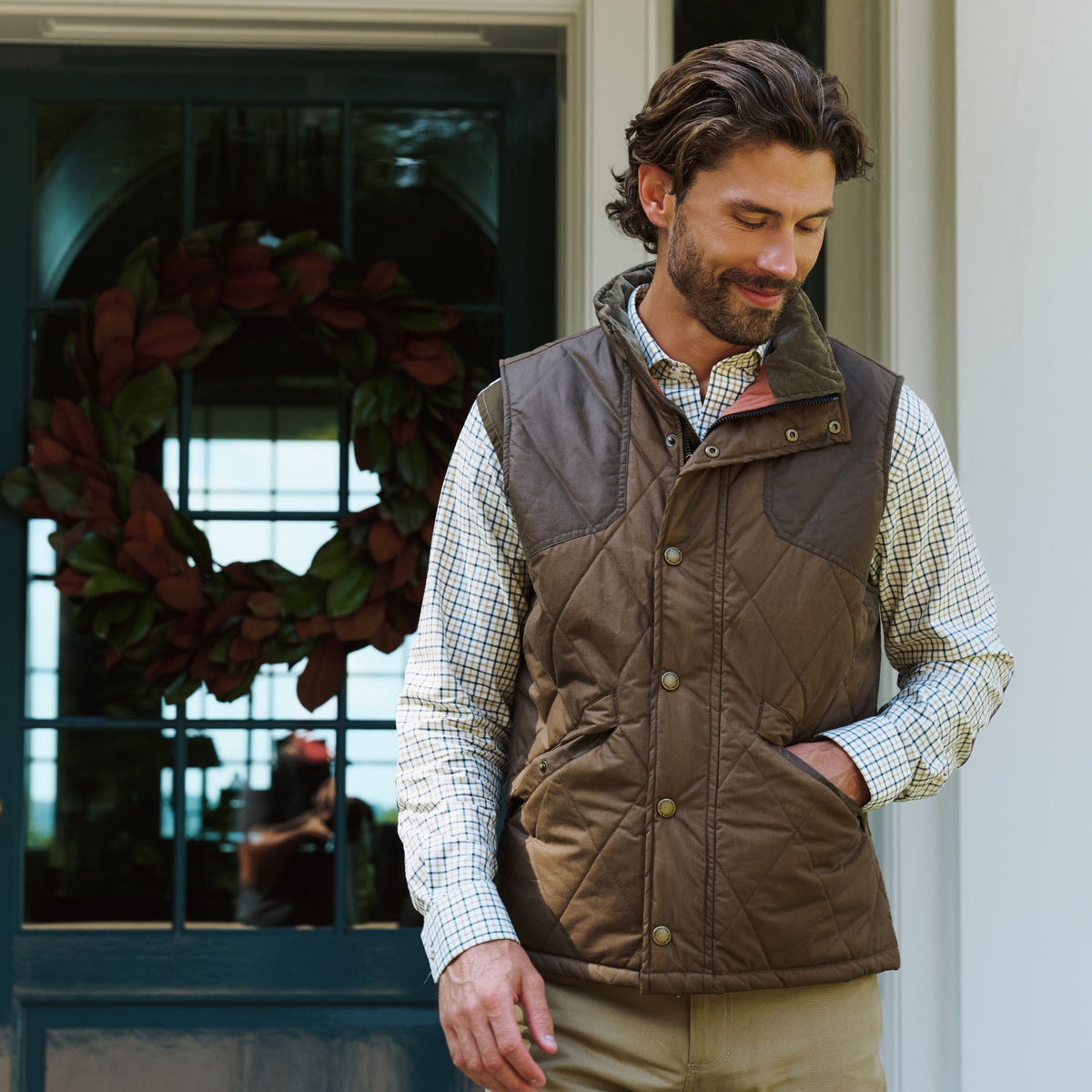 Tom Beckbe | Paddock Quilted Vest | Tobacco