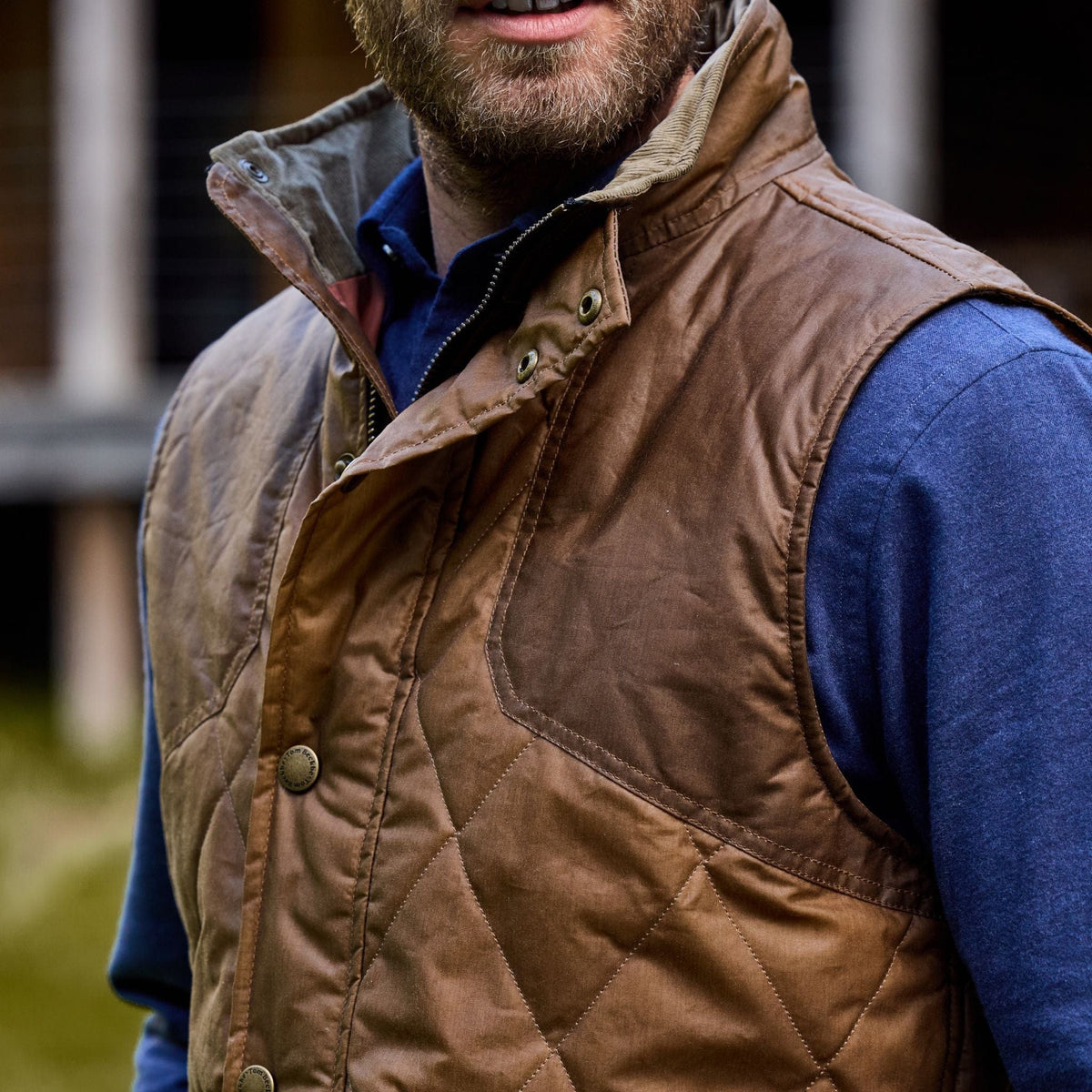 Tom Beckbe | Paddock Quilted Vest | Tobacco