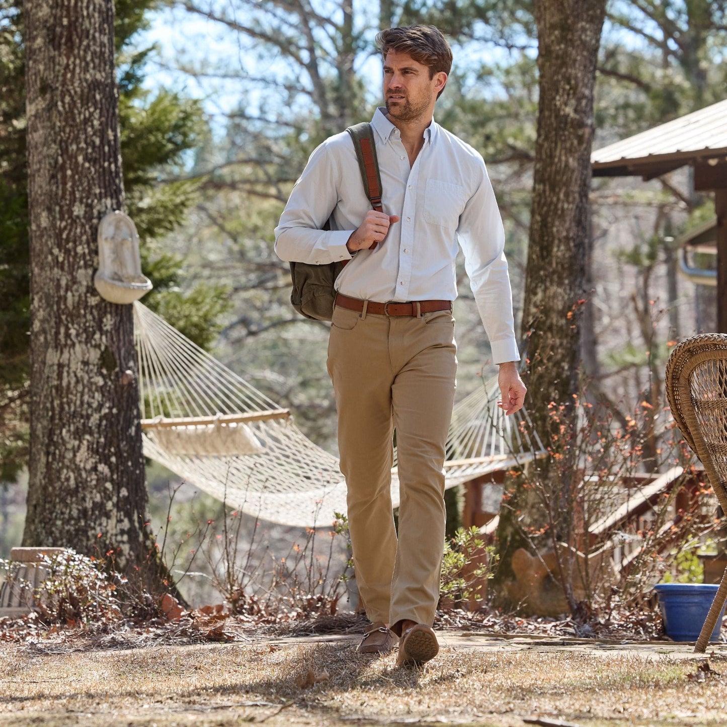 Tom Beckbe Reid Cotton Chino Pant - Dark Khaki