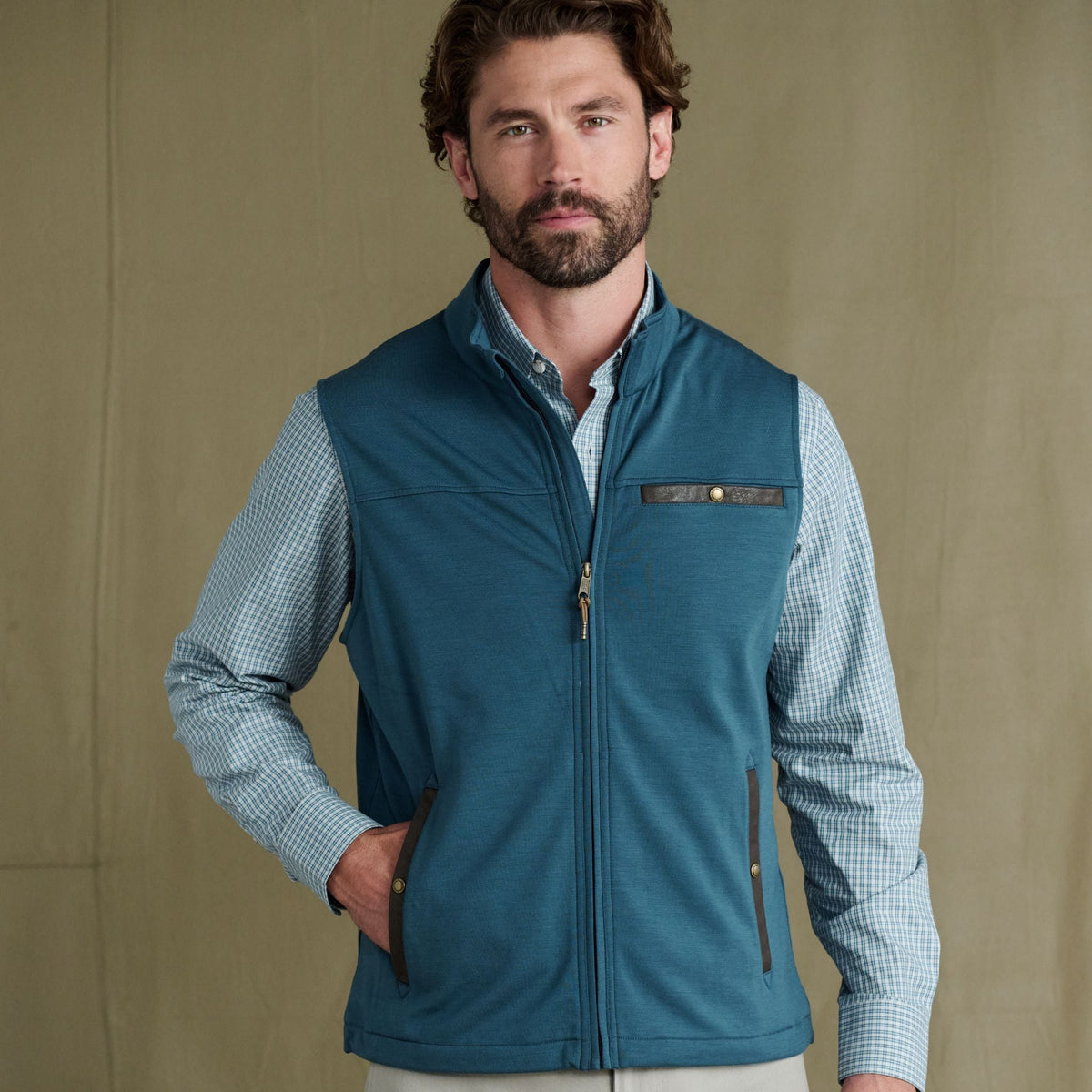 Tom Beckbe | Tucker Fleece Vest | Cape Blue