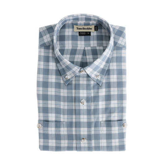 Tom Beckbe | Dixon Brushed Cotton Twill Shirt | Fog