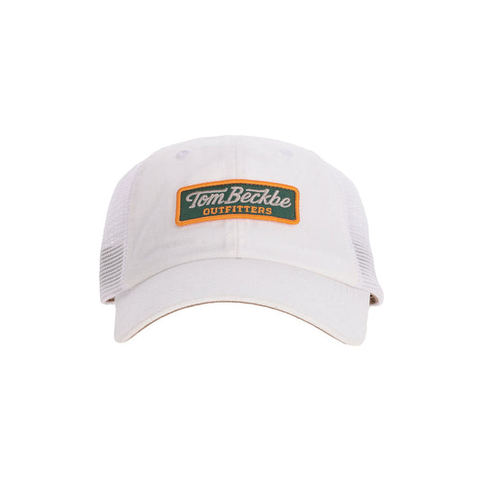 Tom Beckbe | Cotton Trucker Hat Logo | White