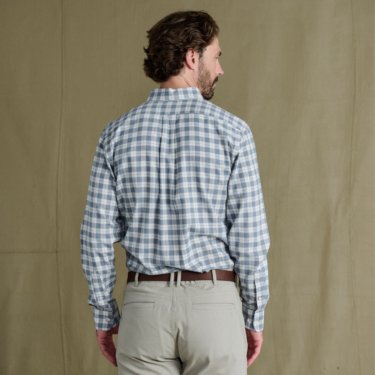 Tom Beckbe | Dixon Brushed Cotton Twill Shirt | Fog
