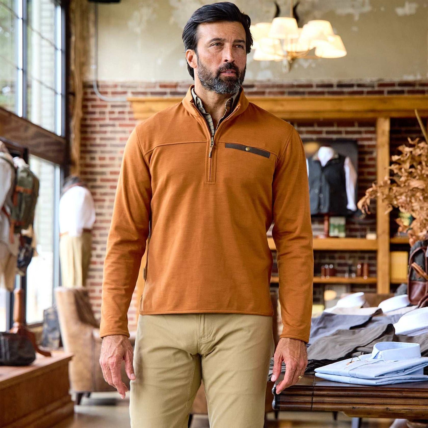 Tom Beckbe Tucker Fleece Quarter Zip - Clay