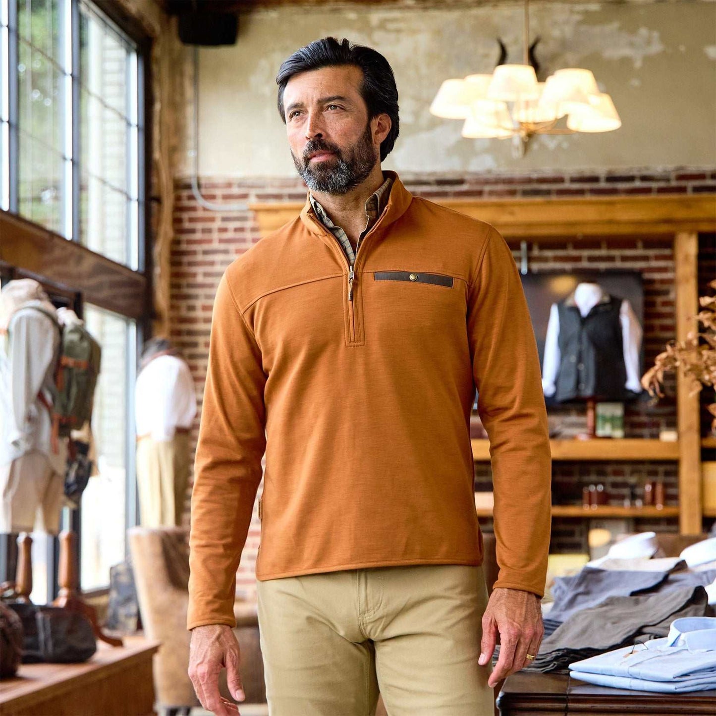 Tom Beckbe Tucker Fleece Quarter Zip - Clay