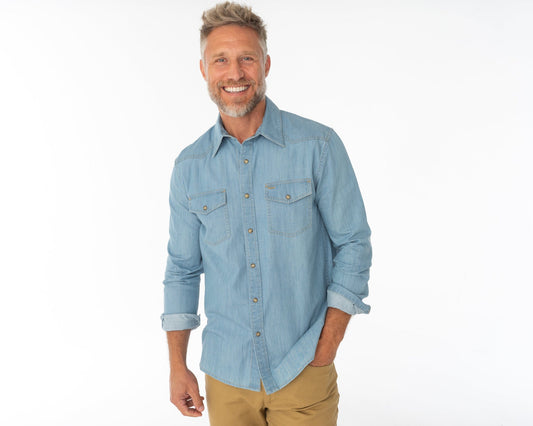 Criquet Western Denim Pearl Snap - Light Wash