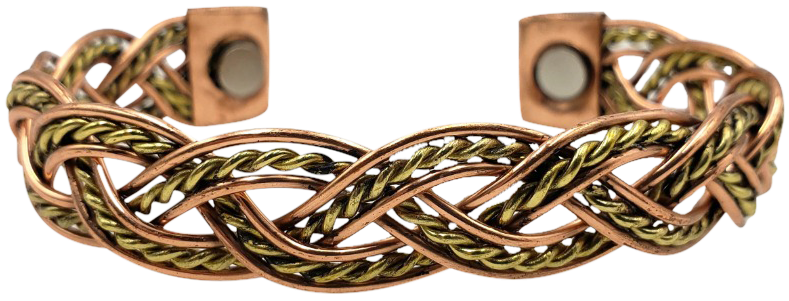 Pure Copper Magnetic Bracelet Arthritis Pain Therapy: Two Tone Twisted | 565A