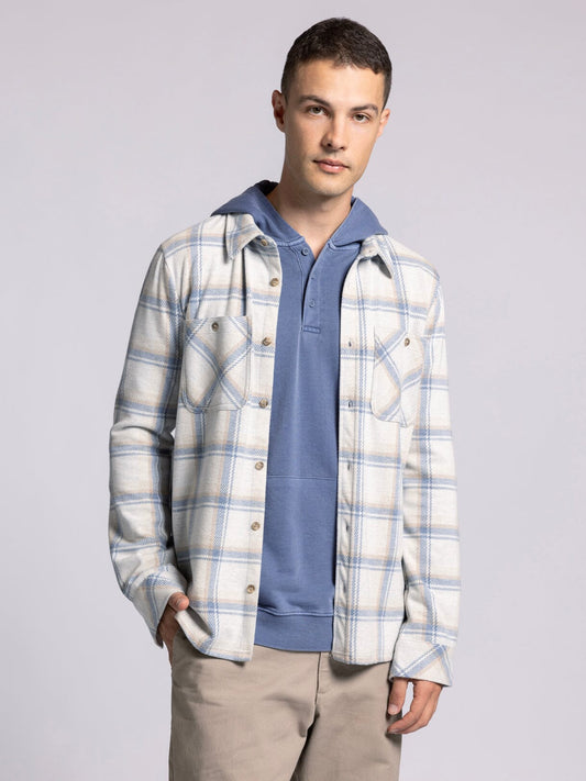 Thread & Supply Clark Shirt - Cream Blue Plaid