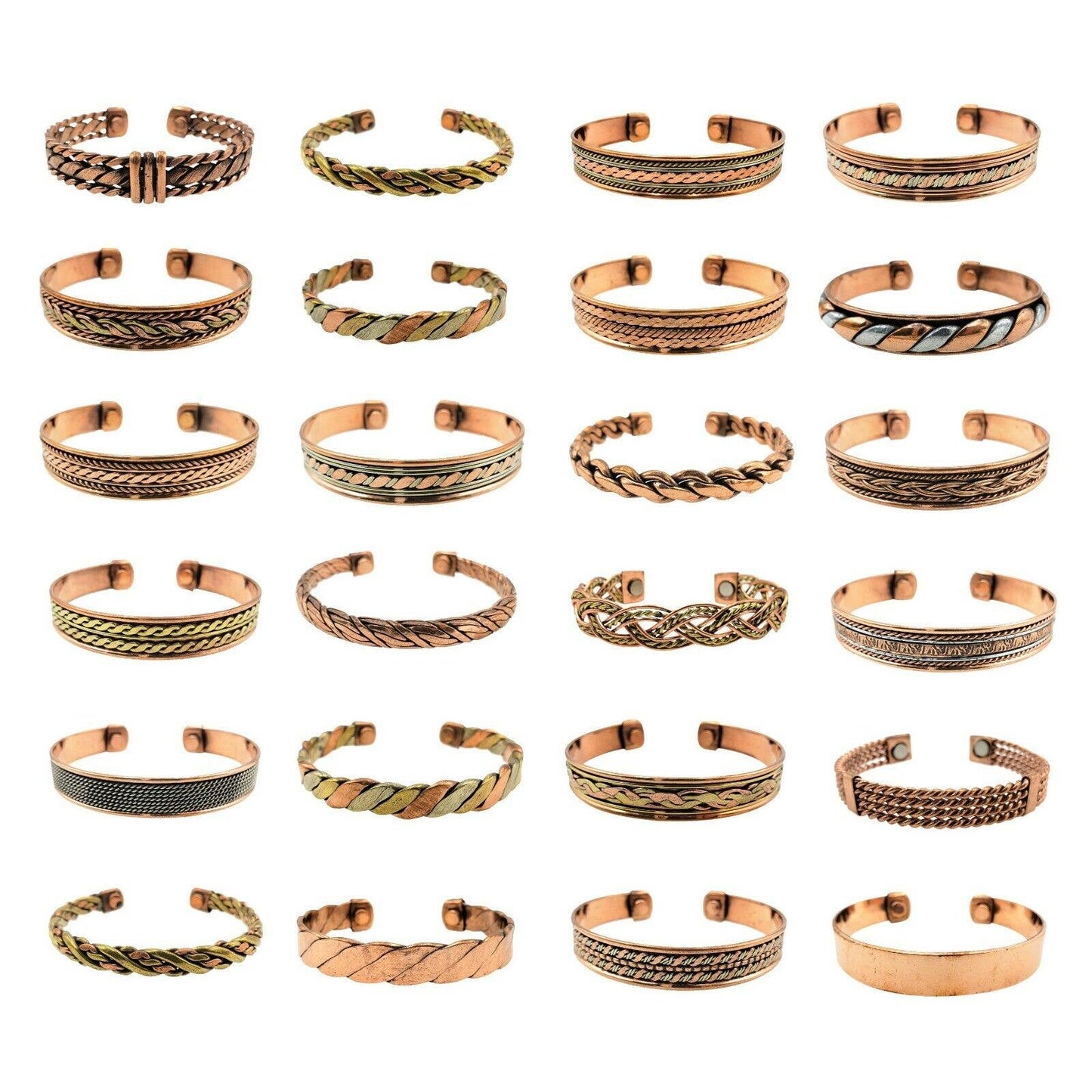 Pure Copper Magnetic Bracelet Arthritis Pain Therapy: Two Tone Twisted | 565A