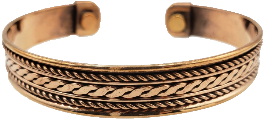 Pure Copper Magnetic Bracelet Arthritis Pain Therapy: Two Tone Twisted | 565A