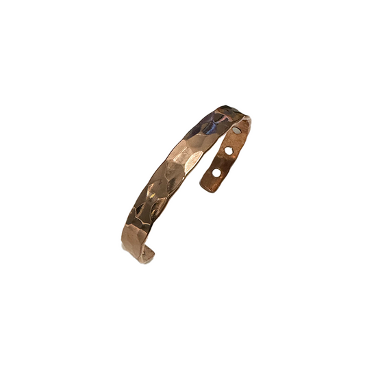 Magnetic Copper Cuff Bracelet: Hammered