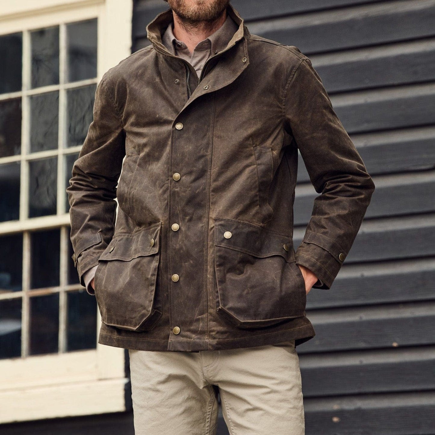 Tom Beckbe Tensaw Waxed Canvas Jacket - Rye Brown