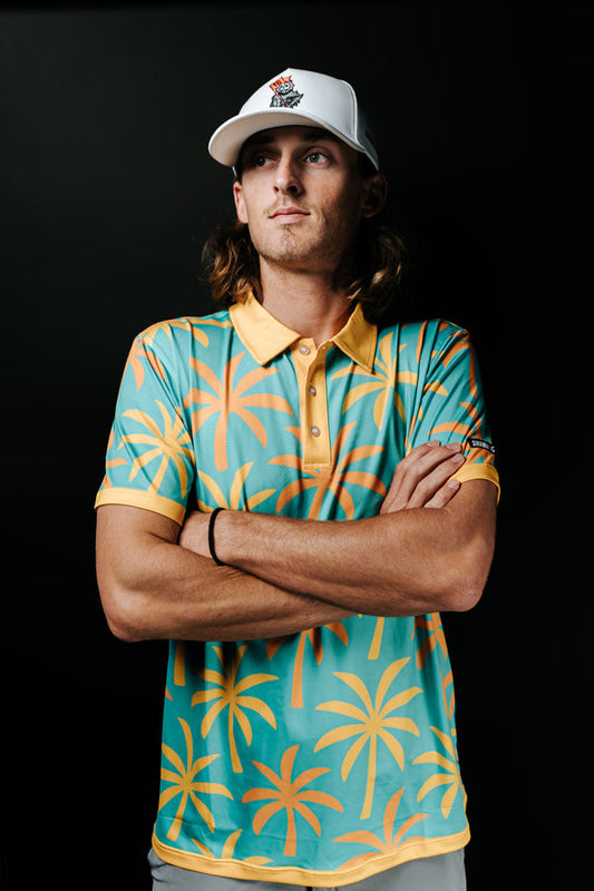 Shankit Golf | Vibes Polo | Teal & Peach