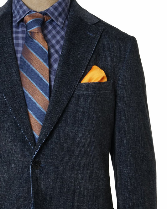 Giles & Jasper Luxe Collection | Navy Velvet Stretch Cotton Sport Coat | Navy