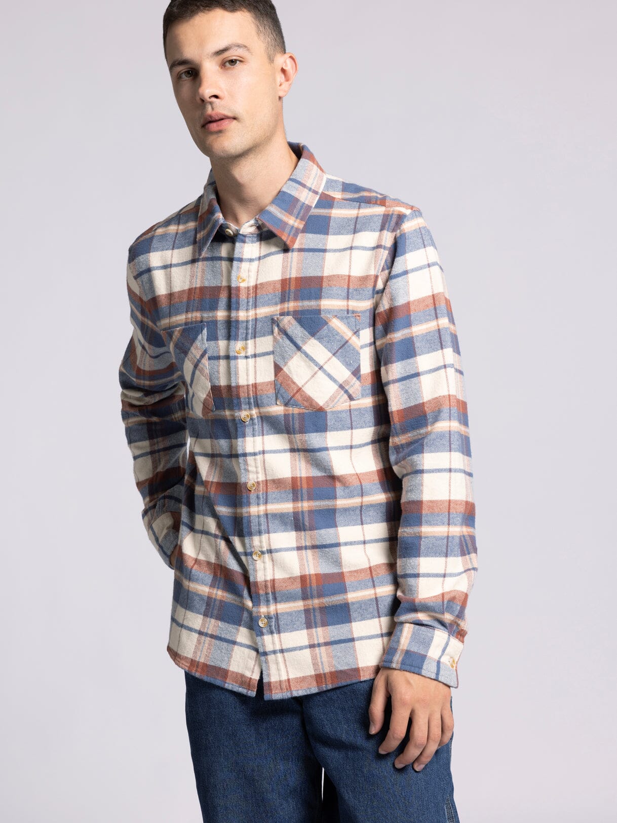 Thread & Supply Redwoods Flannel - Vintage Indigo Plaid