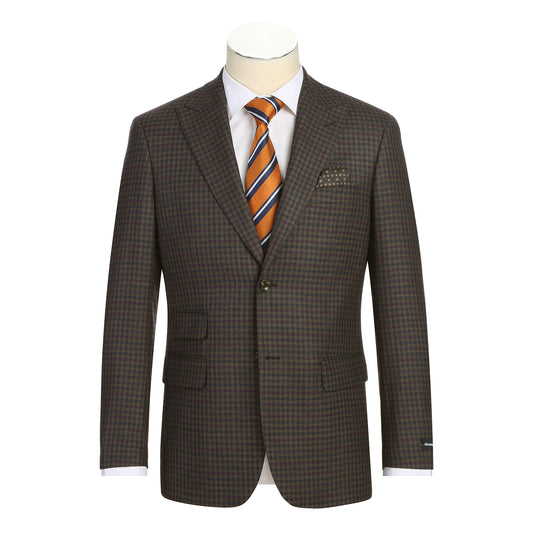 Alessandro Vitello | Slim Fit Sport Coat with Peak Lapel | Purple / Brown