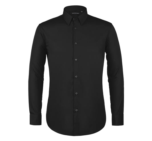 Classic Fit Long Sleeve Dress Shirt - Black