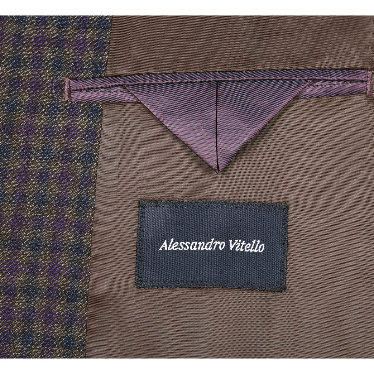 Alessandro Vitello | Slim Fit Sport Coat with Peak Lapel | Purple / Brown