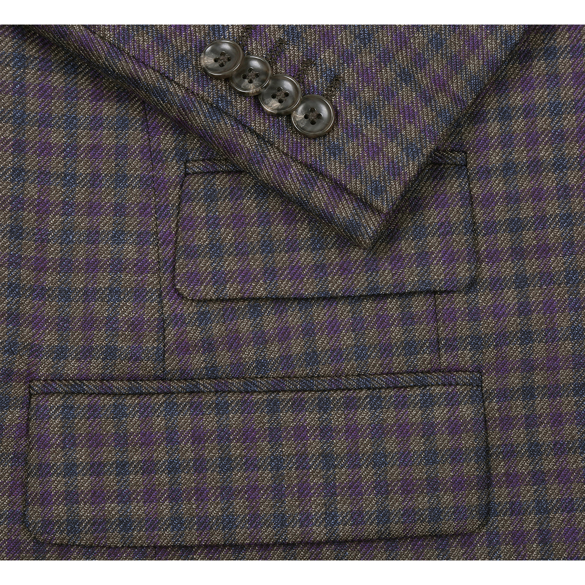 Alessandro Vitello | Slim Fit Sport Coat with Peak Lapel | Purple / Brown