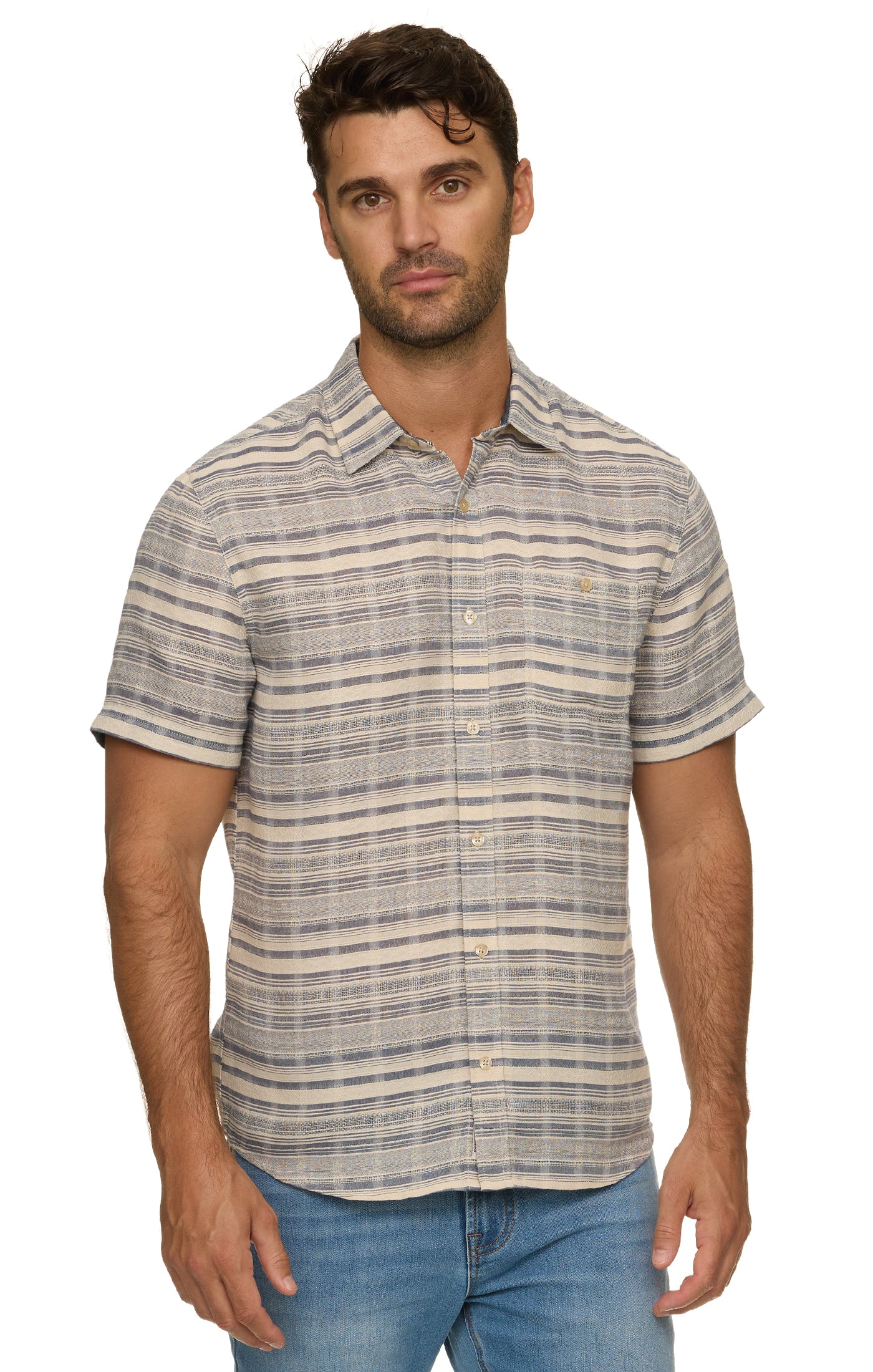 Flag and Anthem | Rockledge Strip | Navy & Cream
