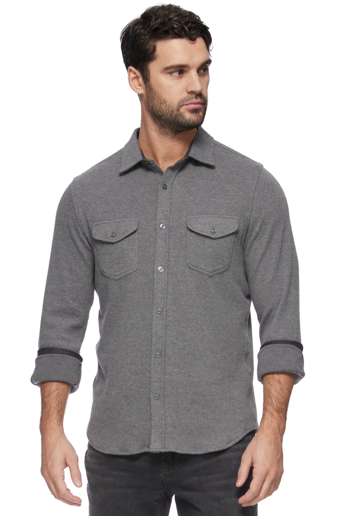 Flag & Anthem | Hero Solid Twill Mock Neck | Charcoal