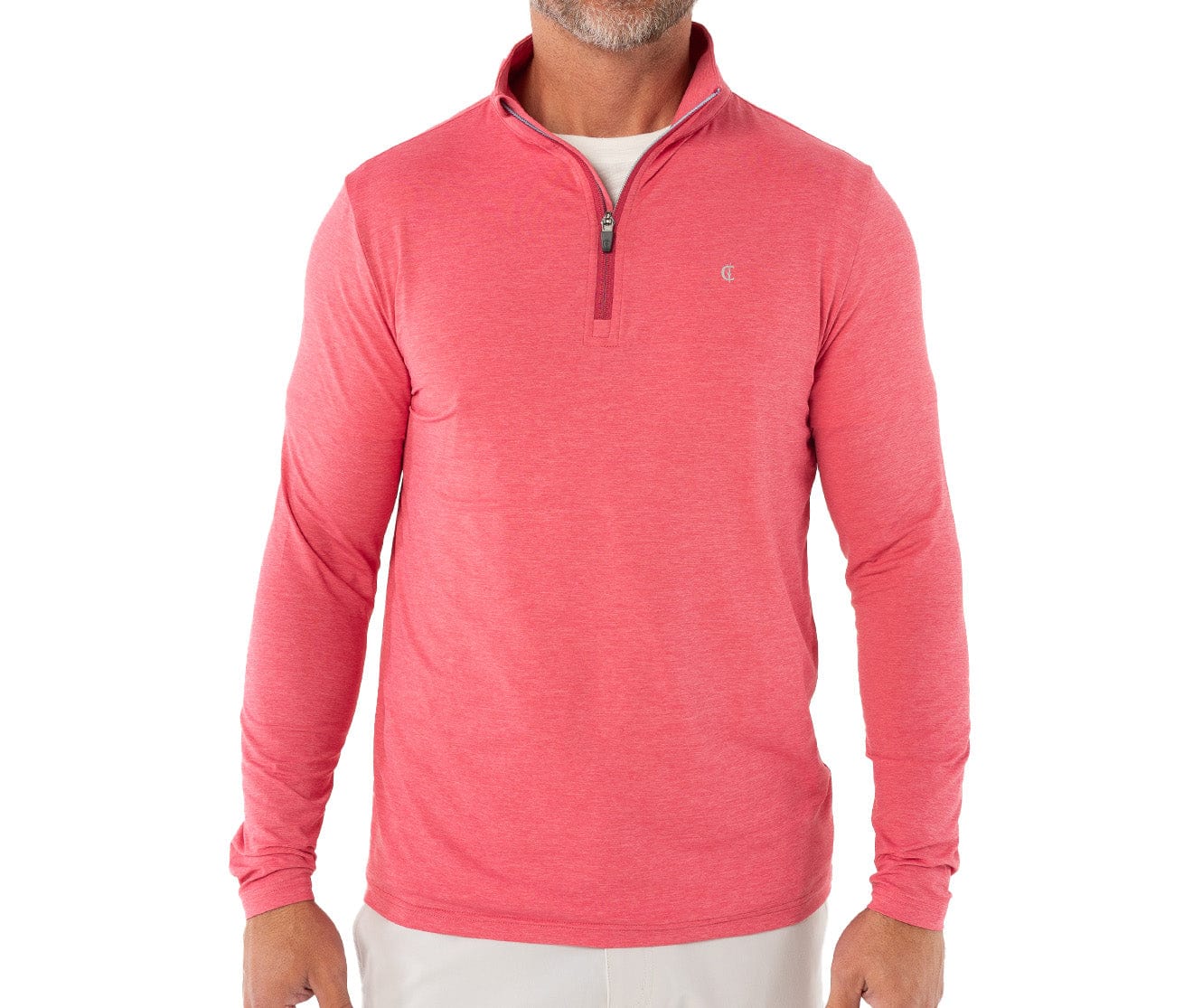 Criquet Feather Performance Pullover- Heather Red