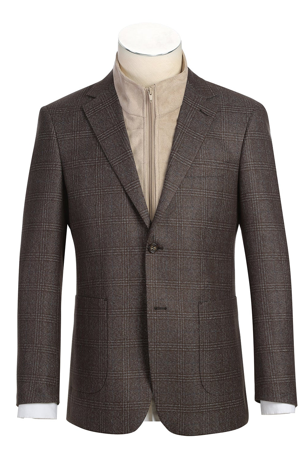 Renoir Slim Fit Sport Coat with Removable Bib - Brown