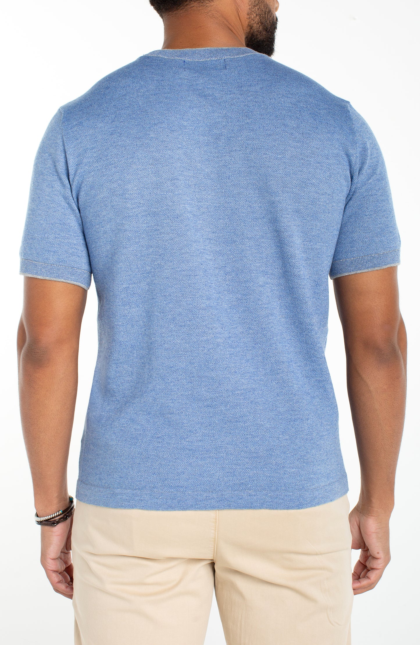 Liverpool Los Angeles Short Sleeve Crew Neck Sweater Tee - Blue