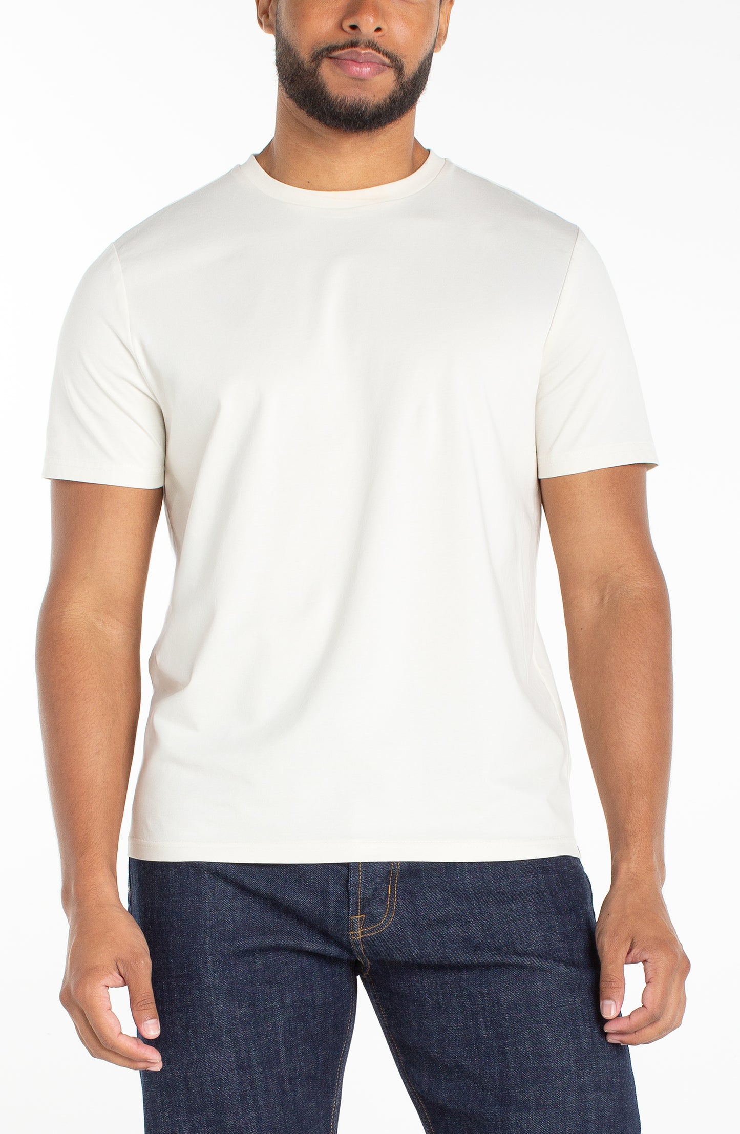 Liverpool Los Angeles Short Sleeve Crew Neck Tee - Parchment