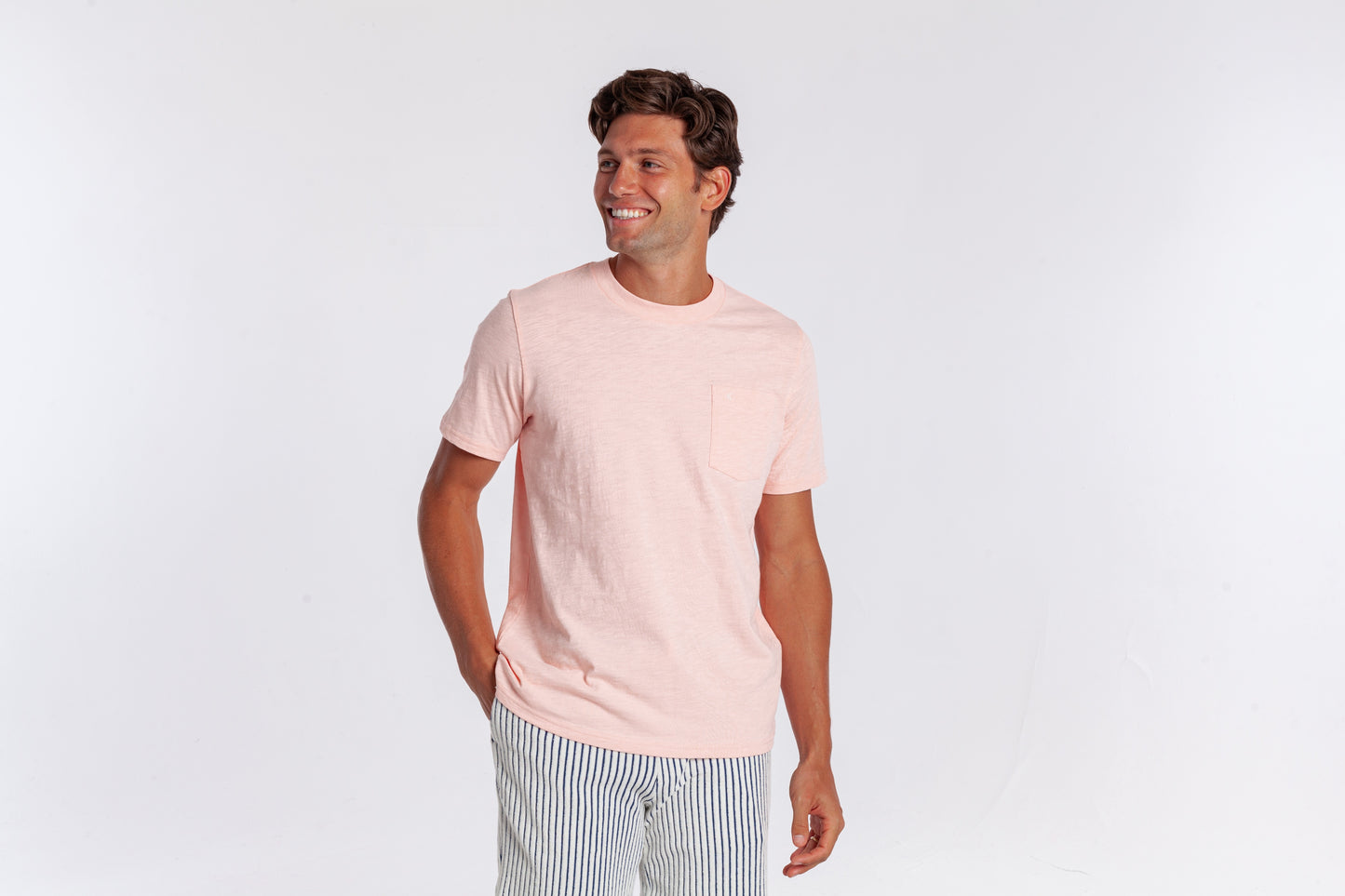 Criquet Slub Cotton T-Shirt - Pink Sand
