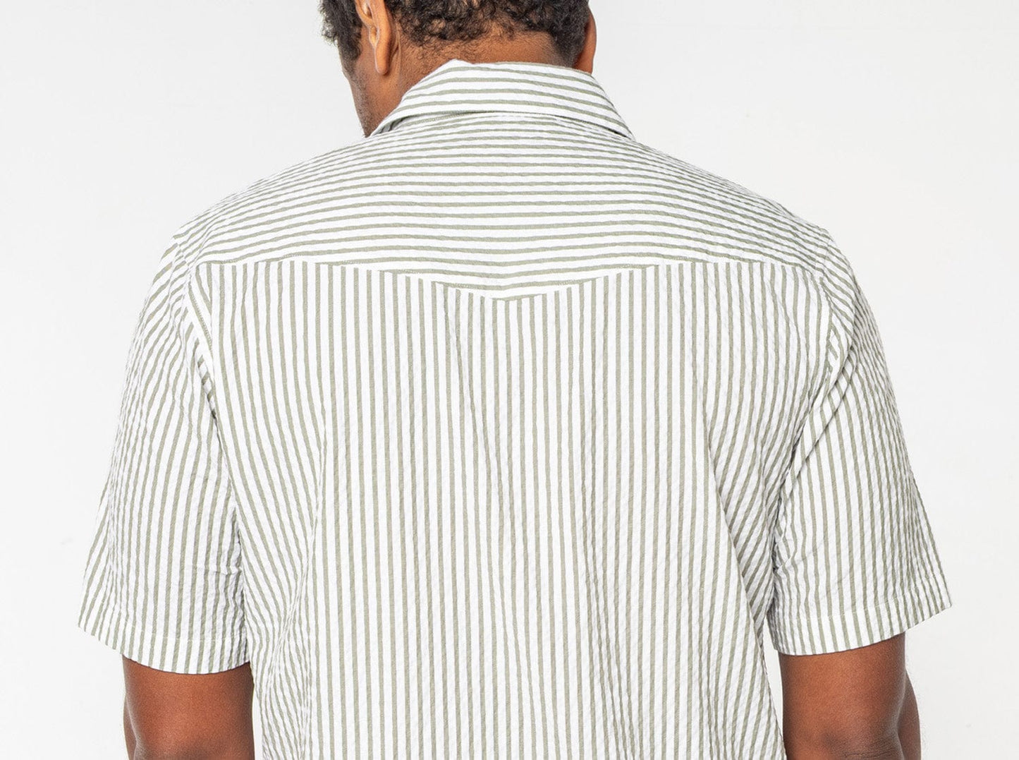 Criquet Short Sleeve Performance Pearl Snap Seersucker - Sage