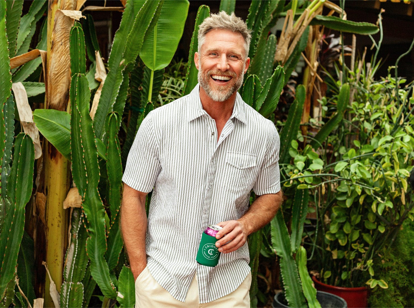 Criquet Short Sleeve Performance Pearl Snap Seersucker - Sage