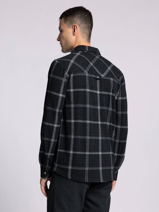 Thread & Supply Clark Shirt - Black Cream Plaid