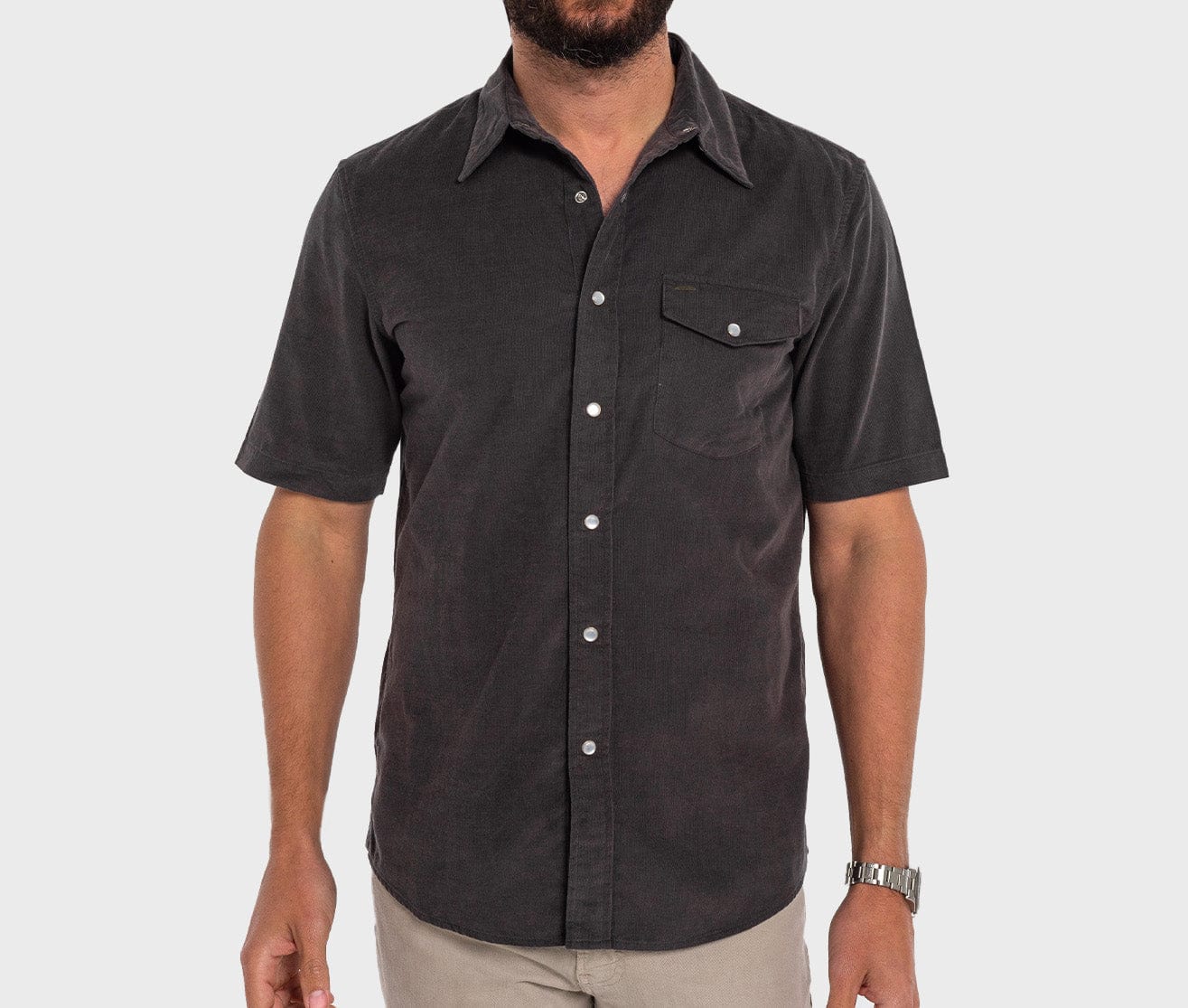 Criquet | Corduroy Short Sleeve Pearl Snap | Iron Horse