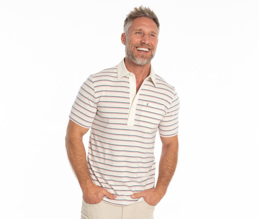 Criquet Top-Shelf Newman Stripe Players Shirt - Cream