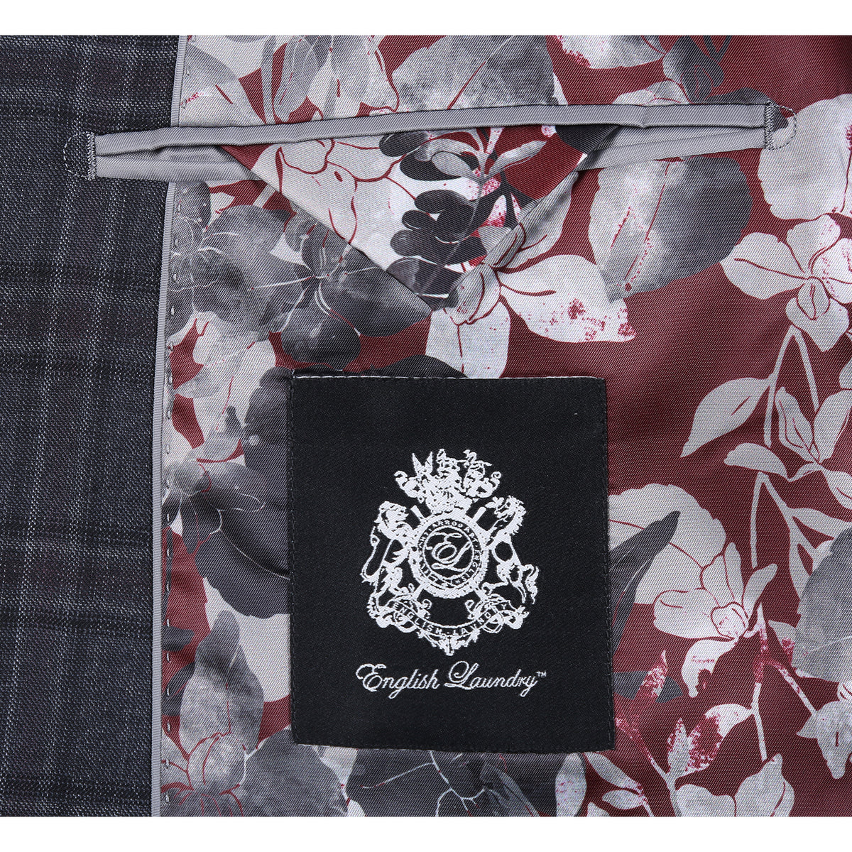 English Laundry | Slim Suit | Charcoal & Burgundy