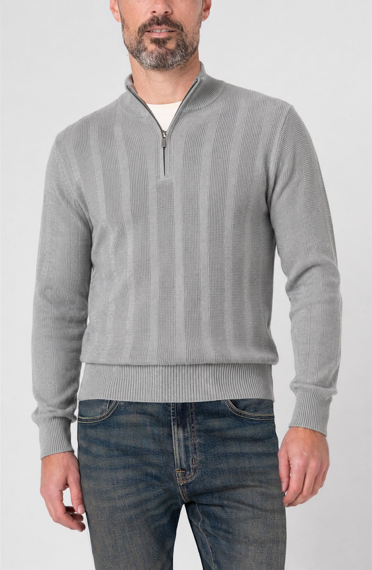 Liverpool Los Angeles | 1/4 Zip Sweater | Grey Heather